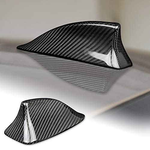 AIRSPEED Carbon Fiber Car Shark Fin Antenna Cover Auto Antenna Toppers Sticker for BMW F10 F18 F01 F02 F04 Exterior Accessories, Black