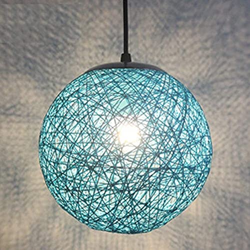 Ksovv Suspension Lustre Moderne Rond Rotin Plafonnier Suspension Créative Boule de Couleur Design Suspension Suspension Salle à Manger Salon Chambre d'enfant Plafonniers Ø20cm, E26/E27