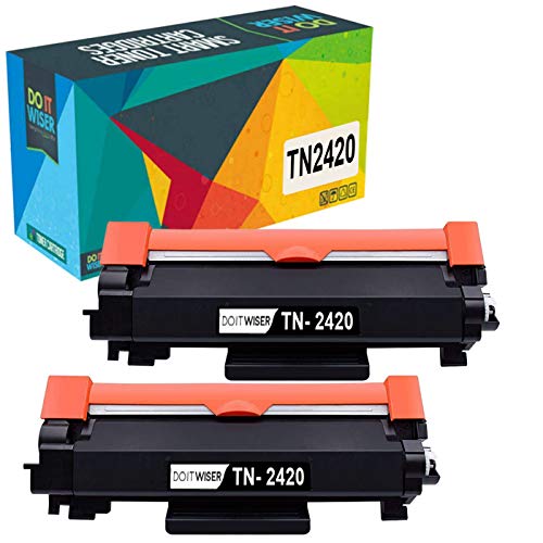 Do it wiser TN2420 TN2410 Cartuchos de Tóner Compatibles para Brother HL-L2310D HL-L2350DW HL-L2370DN HL-L2375DW DCP-L2510D DCP-L2530DW MFC-L2710DN L2710DW (Negro, Pack de 2)