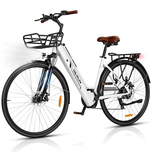 VARUN Bici Elettrica, 28'' Bicicletta Elettrica Donna con Sensore di Coppia, Batteria da 36V 360Wh, Autonomia Fino a 80km, Ebike per Spostamenti Urbani