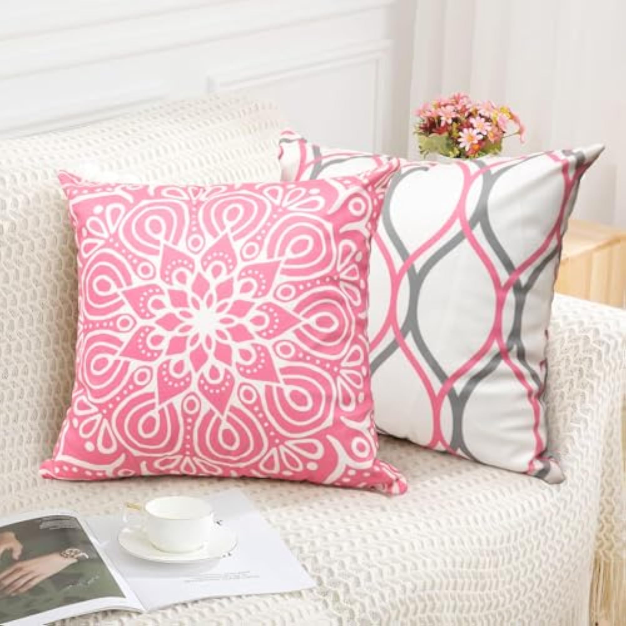 Decorative Throw Pillow Covers, Set of 4