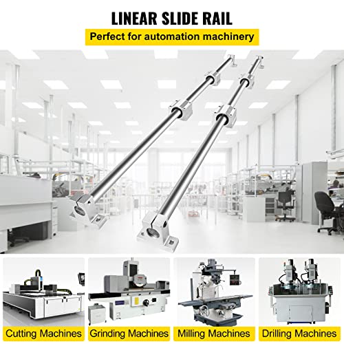 Vevor SC20UU20X1000MM Linear Rail Slide Sfc20-1000Mm 2 Pcs 39.4 In/1000Mm Sfc20 Guide Rails 4 Pcs Sc20 Slide Blocks 4 Pcs Rail Supports Linear Rails And Bearings Kit thumb #1