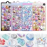 LIKENNY デコシール 可愛い 2枚セット 立体 ドロップ 3Dぷっくりシール DIY キラキラな 女の子 ギフト インテリア 手帳 スマホ スクラップブック用