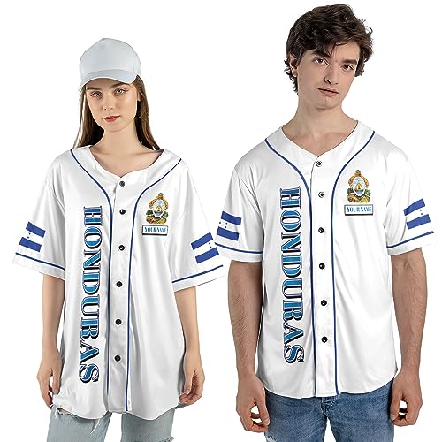 Personalized Honduras Flag Baseball Jersey Shirt, Honduras Jersey for Men, Honduras Shirts for Men Women miniatura 2