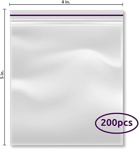 Miniatura 2 de Bolsas de plástico transparente con cierre de cremallera, bolsas resellables de 4 x 5 pulgadas, bolsas transparentes con cierre de cremallera de 2
