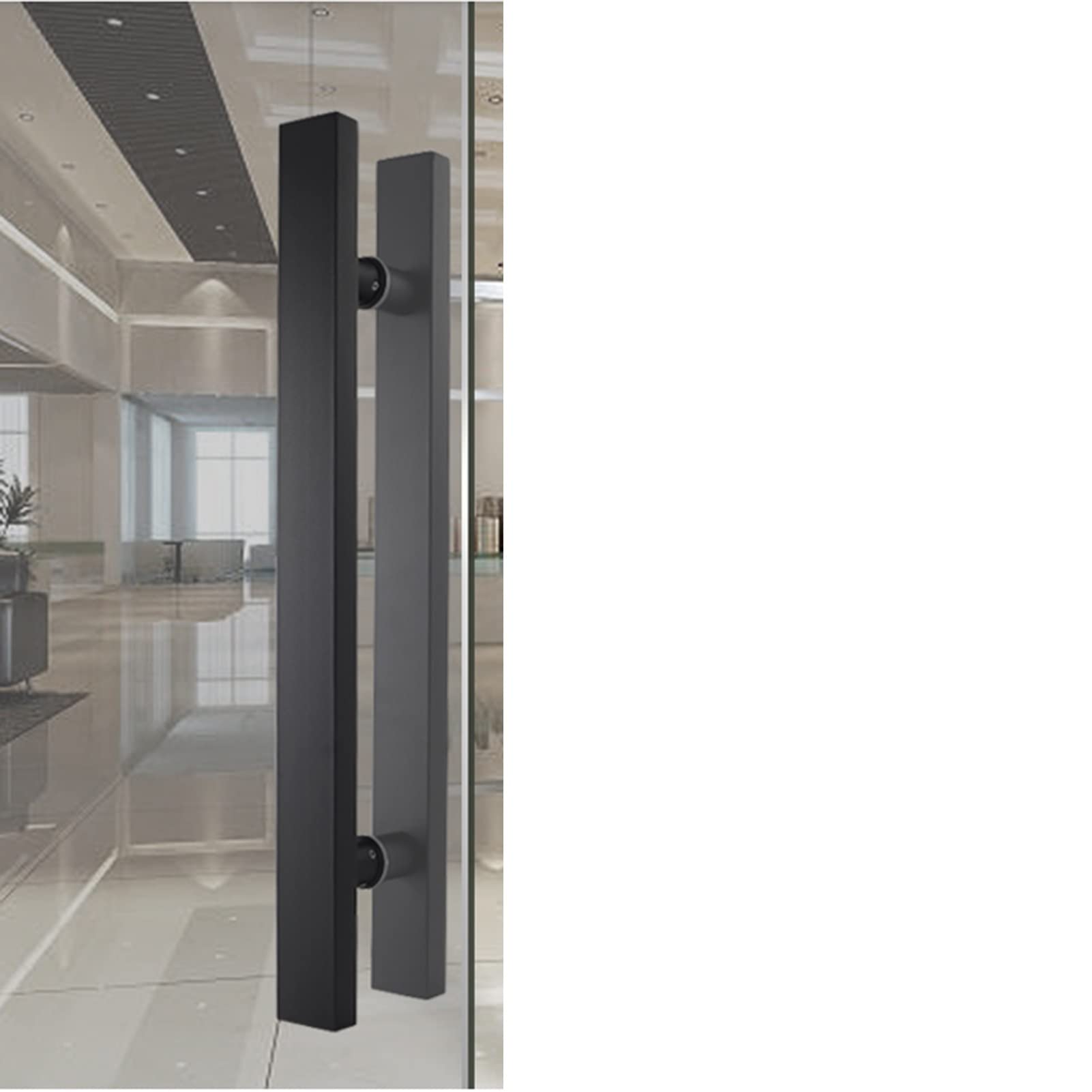 DFGHNBVC Matte Black T Bar Barn Door Handle - Heavy Duty Stainless Steel Push Pull Shower Replacement Handle 1200Mm For Office Home Decor,Matte Black-800Mm