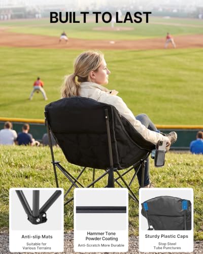 HOPERAN Silla Plegable Oversized para Camping para Adultos, Capacidad 500 lbs miniatura 5