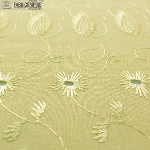 Luxurious Daisy in Leaf 100% Cotton Embroidered Eyelet Fabric - 42" Wide, Perfect for Fashion & Home Decor (Sunny Yellow) 6 Luxurious Daisy in Leaf 100% Cotton Embroidered Eyelet Fabric - 42" Wide, Perfect for Fashion & Home Decor (Sunny Yellow) - Image 5