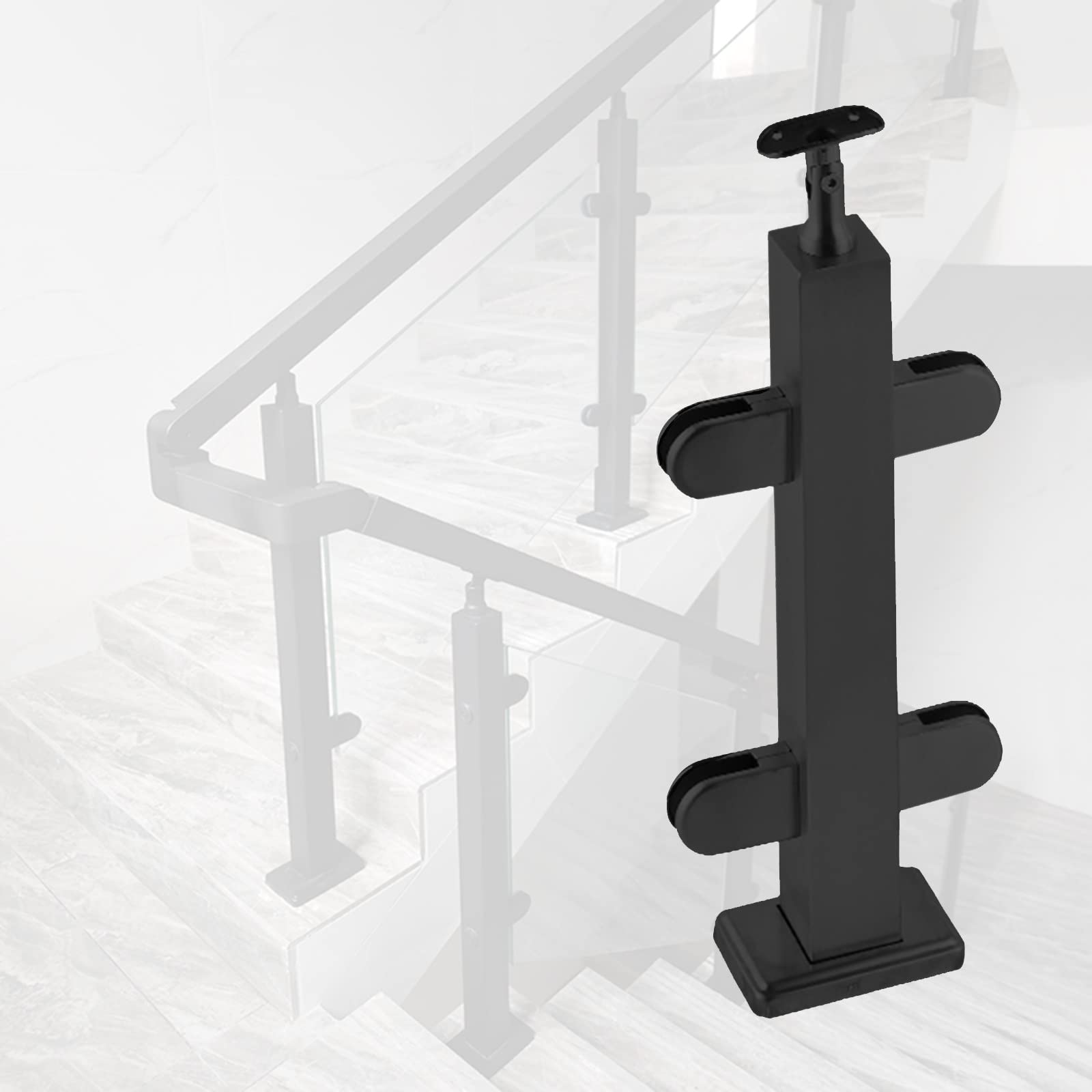 Pince de fixation noire pour garde-corps verre de terrasse design