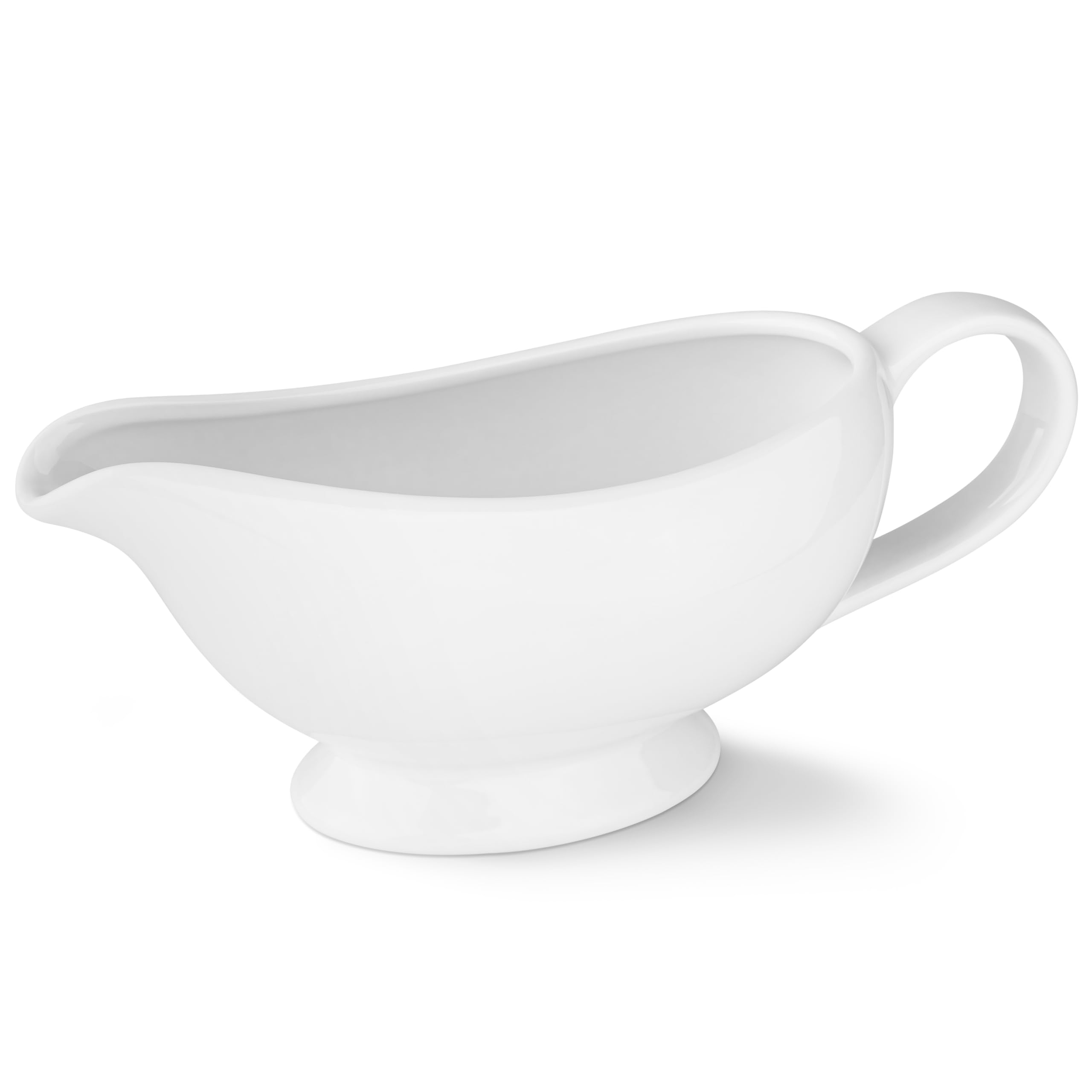 Kook Ceramic Gravy Boat, Large, Spill-Free, 21 oz, White