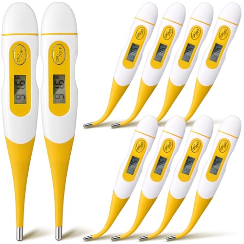 TrelaCo 20 Pcs Digital Thermometers, Oral Fast Reading, Yellow