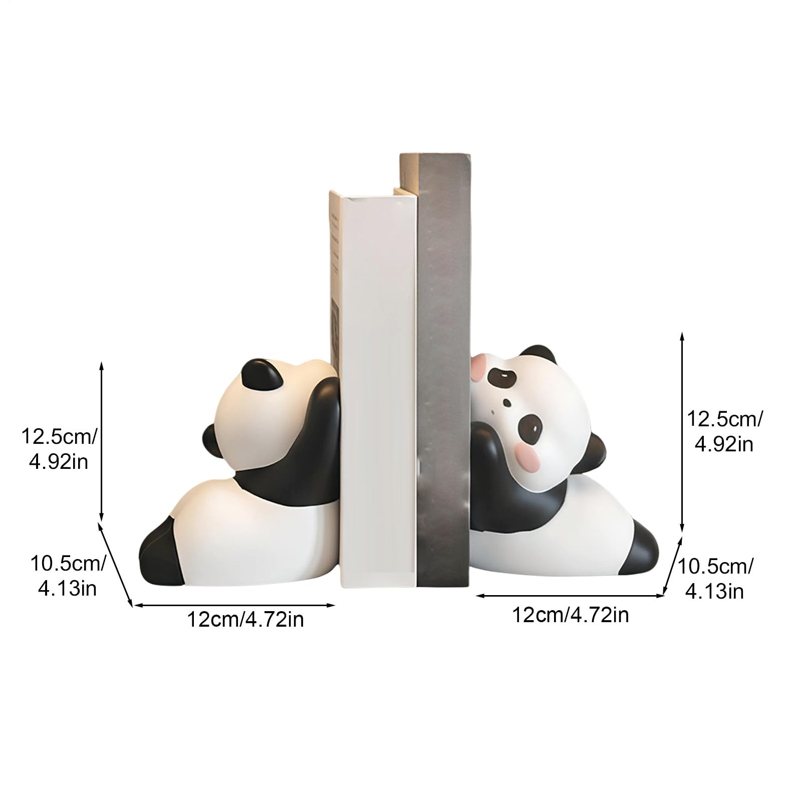 Fermalibri per Bambini e Ragazzi Fermalibri a Forma di Panda in Resina | Porta Libri per Libri Pesanti Per Soggiorno Scrivania Libreria Tavolo Cucina e per Festività e Natale