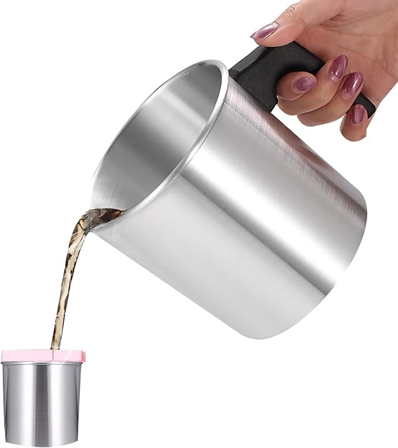 ONEVER Candle Melting Pot, Metal Jug for Melting Wax, 1.2l Scented Candle DIY Wax Melting Pot - Candle Warmers for Candle Making and Soap Making Crafts