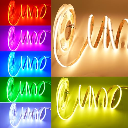 Boarda RGBWW COB LED Strip,24V 784LEDs/m RGBW Strip Lights 5RGB+Warm White COB Strips Flexible Tape Lights for Living Room,Bedroom,Ceiling,TV,Home,KTV,Home Decoration (1M/3.28FT)