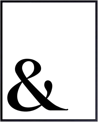 Ampersand Wall Decor - Gift for Vintage Typewriter Fans, Writer, Author, Journalist, Literature, Literary Fans, Executive Assistant - 8x10 Home