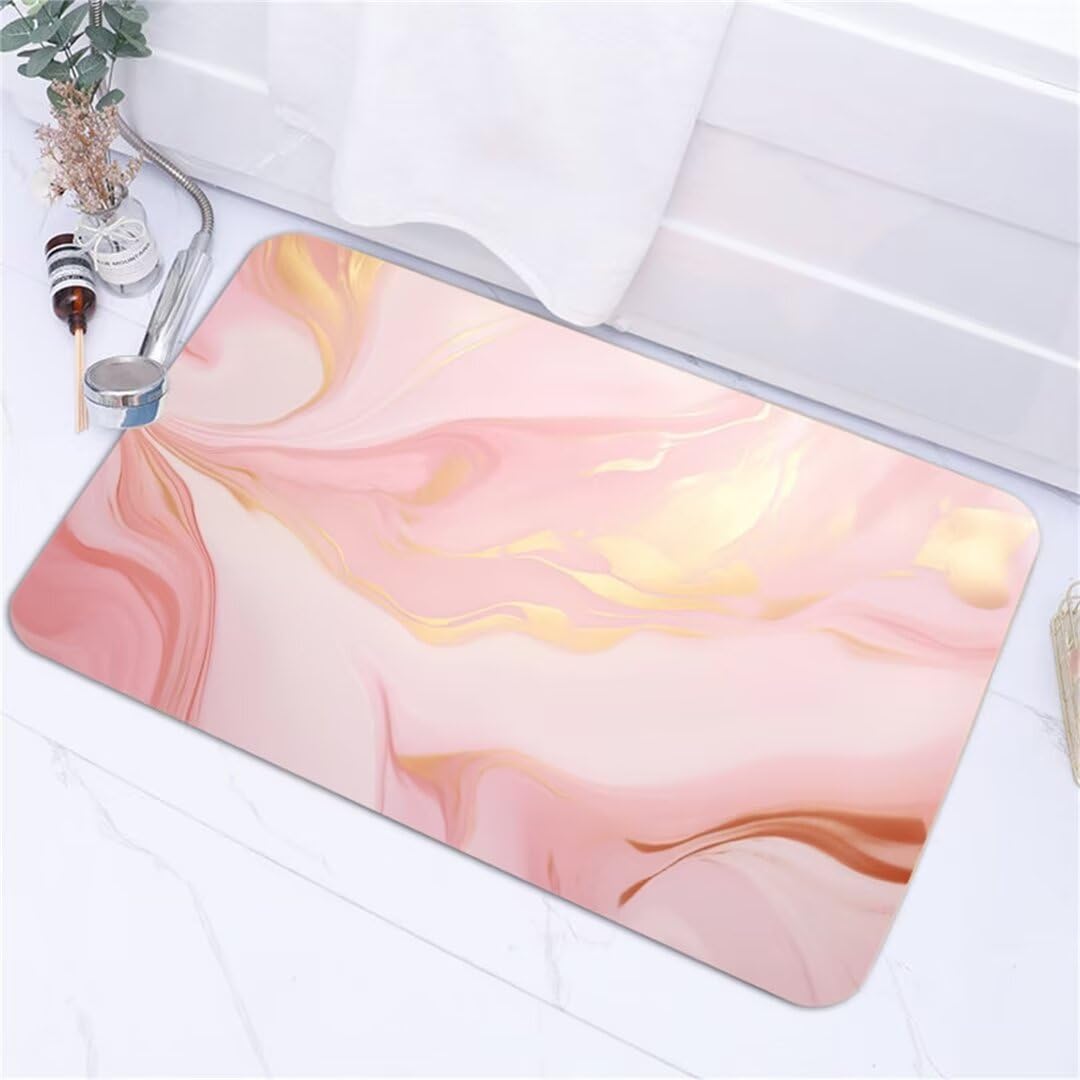 Badezimmerteppich, Badematte Duschvorleger Badteppich Badvorleger rutschfest Waschbar Teppiche Badezimmer 80x150cm Bad Teppiche, Bathroom Stone Bath Mat, Badläufer Badematten Badteppiche Stone