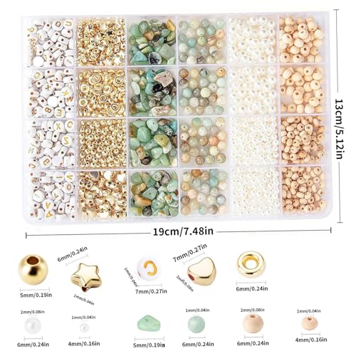 Kit bracelets à breloques DIY avec perles et boîte rangement triée