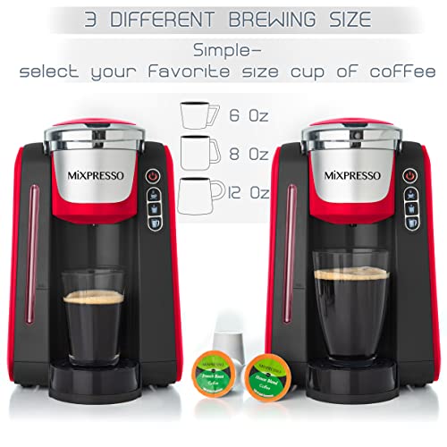 Mixpresso Single Cup Coffee Maker Compatible With 1.0 & 2.0 Single Cup Pods, Removable 45Oz Water Tank thumb #2
