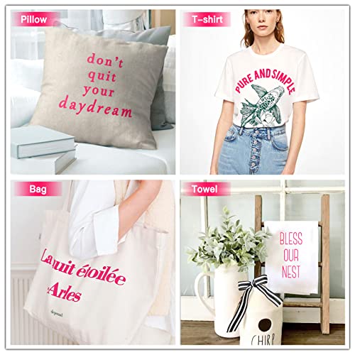 Image of HTVRONT HTV Vinyl Rolls Heat Transfer Vinyl - 12 inch x 8ft Neon Pink HTV Vinyl for Shirts, Iron on Vinyl for All Cutter Machine - Easy to Cut & Weed for Heat Vinyl Design (Neon Pink)