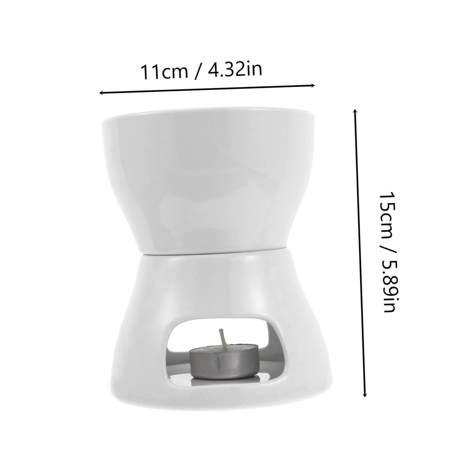 FELTECHELECTR 1set Chocolate Melting Pot Ceramic Cheese Fondue Bowl for Home Hot Pot for Melting Chocolate Butter Cheese and Candy for Parties Afternoon Tea