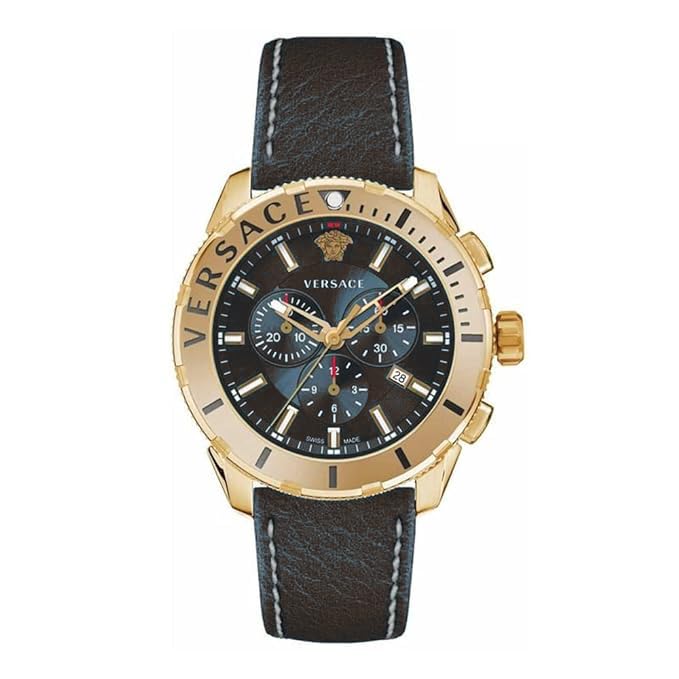VersaceCasual Chrono Gold Tone Case Blue Leather Mens Watch VER-G00418 (B0CZP8CJXT) Amazon Price History, Amazon Price Tracker