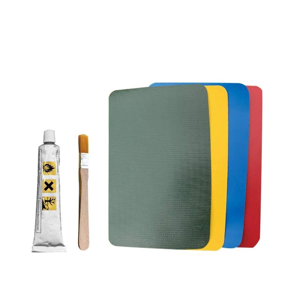 SmarTopus 6 Pack PVC Patch Repair Kit Leather Repair Patches Glue Set Accessory for Inflatable Raft Boat Canoe Kayak