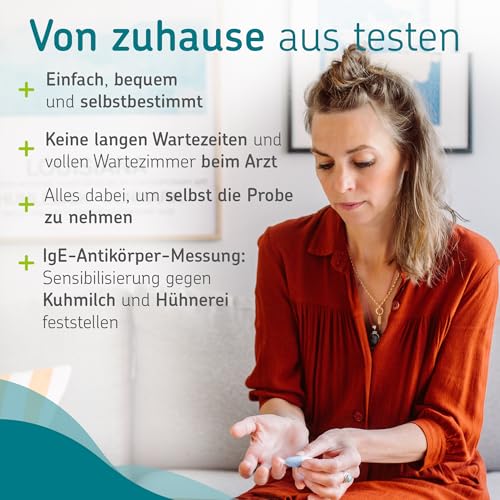 Milch- und Ei- Allergietest von CERASCREEN - Bestimmung einer Allergie gegen die Nahrungsmittel Milch und Ei bequem von zu Hause aus | Professionelle Laboranalyse | Detaillierter Ergebnisbericht
