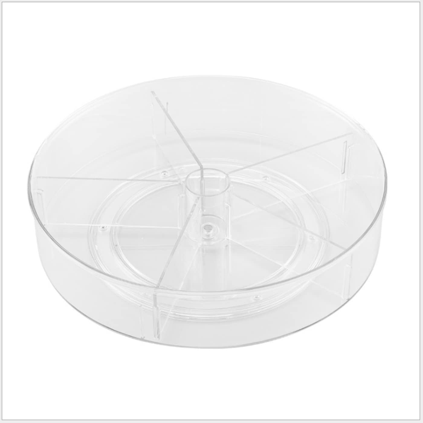 JTJMJTJ Plastic Lazy Susan Organizer with 5 Clear Bins