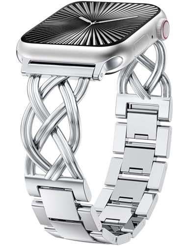 Image of TOYOUTHS Dressy Bracelet Compatible with Apple Watch Bands 38 /40 /41 /42 /44 /45 /46 /49mm Women, Celtic Stainless Steel Metal Fancy Nice Pretty Strap for iWatch Series 11 10 9 8 7 6 5 4 Ultra /SE 3 2 1