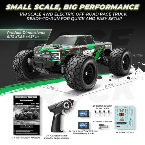 Image of HAIBOXING 18859E 1:18 Scale RC Truck, 4X4 Off-Road Truck High Speed 36km /h