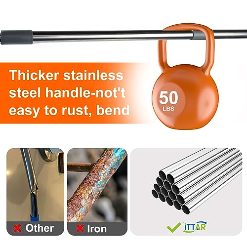 Image of ITTAR Heavy-Duty Floor Squeegee, 62 inch Adjustable Handle, EVA Foam Blade, Ideal for Concrete, Garage, Patio & More