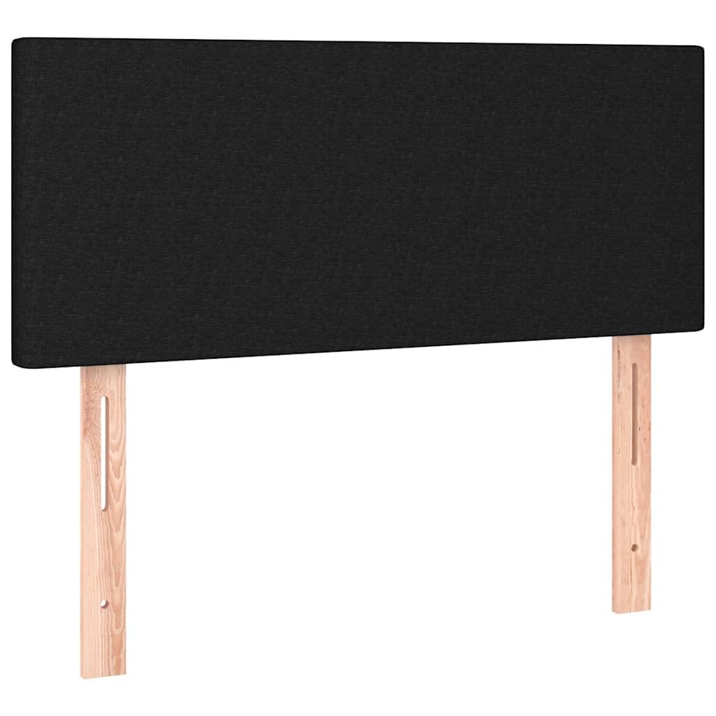 Leasha Tête de lit avec LED, Centre de Lit Meuble de Chambre à Coucher Noir 90x5x78/88 cm Tissu
