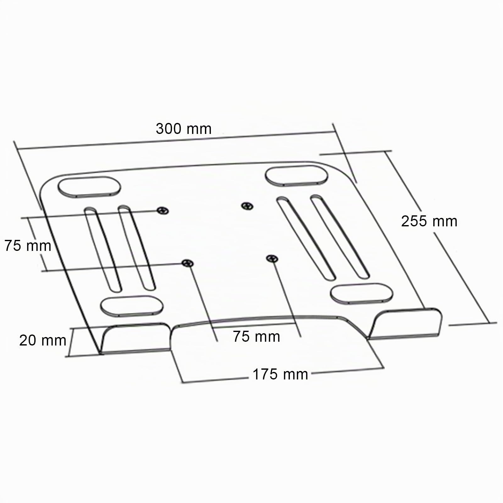 Drall Staffa universale da parete per laptop netbook tablet PC - nero - con piastra adattatore per notebook - nero Modello: L52B-IP3B