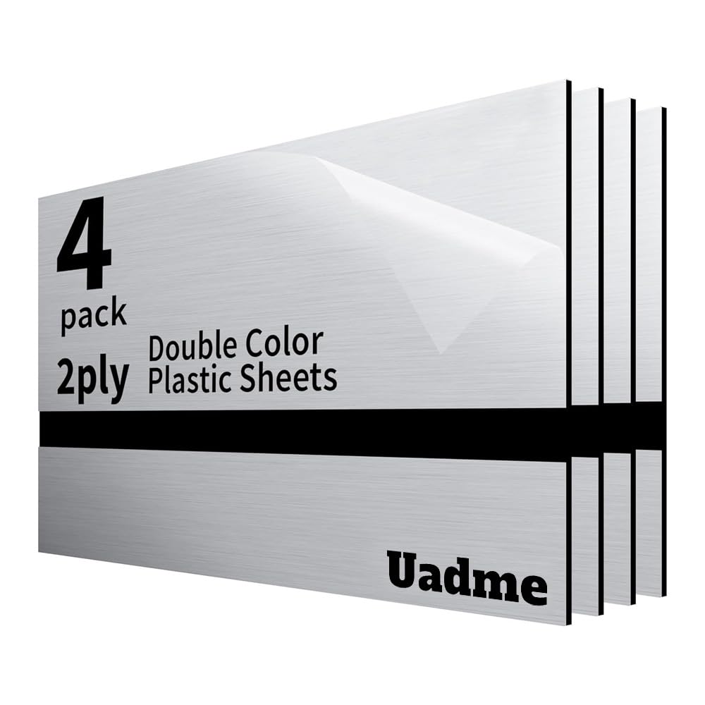 4 Pannelli Plastica ABS 30x20cm Per Incisione Laser | Nero Su Oro Specchio | Fai Da Te