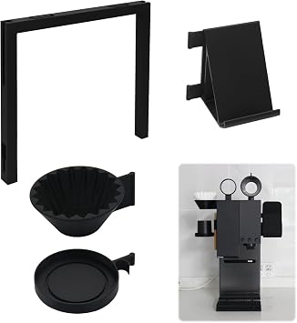 For xBloom Studio Coffee Machine Accessory Storage Rack, Multi-Function Holder for Filter Cup, Powder Receptor, Phone & Brush, Space-Saving Desktop Stand Black Right Phone Mount