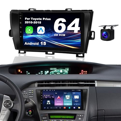 Android 15 Car Radio for Toyota Prius 2010-2015: 9'' 4GB+64GB Car Stereo Upgrade Wireless CarPlay & Android Auto with WiFi 6, Bluetooth, GPS Navigation, FM Radio, EQ, SWC, 1080P Backup Camera by Fumgil - Used condition - US$123.49