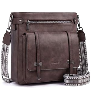 Roulens Crossbody Bags for Women,Multi Pocket Crossbody Purses Vegan Leather Shoulder Handbags Travel Purse Adjustable Strap