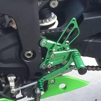 Motorbike For Kawasaki Ninja ZX-6R ZX636 ZX6R 2009-2020 2021 2022 2023 Adjustable Rearset Footrests Foot Rest Pegs Driver Pedals green
