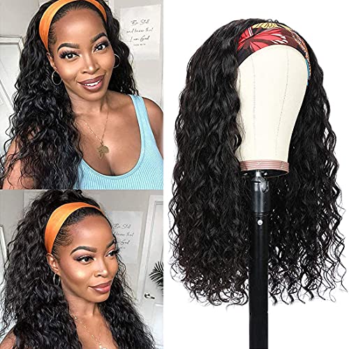 BLACKMOON HAIR HeadBand Wig Water Human Hair Wig None Lace Front ...