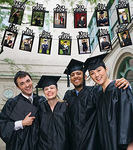 Image of 8x10 Graduation Photo Banner for Graduation Decorations 2026 2027 Grad Party Decorations, K-12 Picture Banner Senior 2026 Decor for High School College Party Supplies SG063BK-2XL