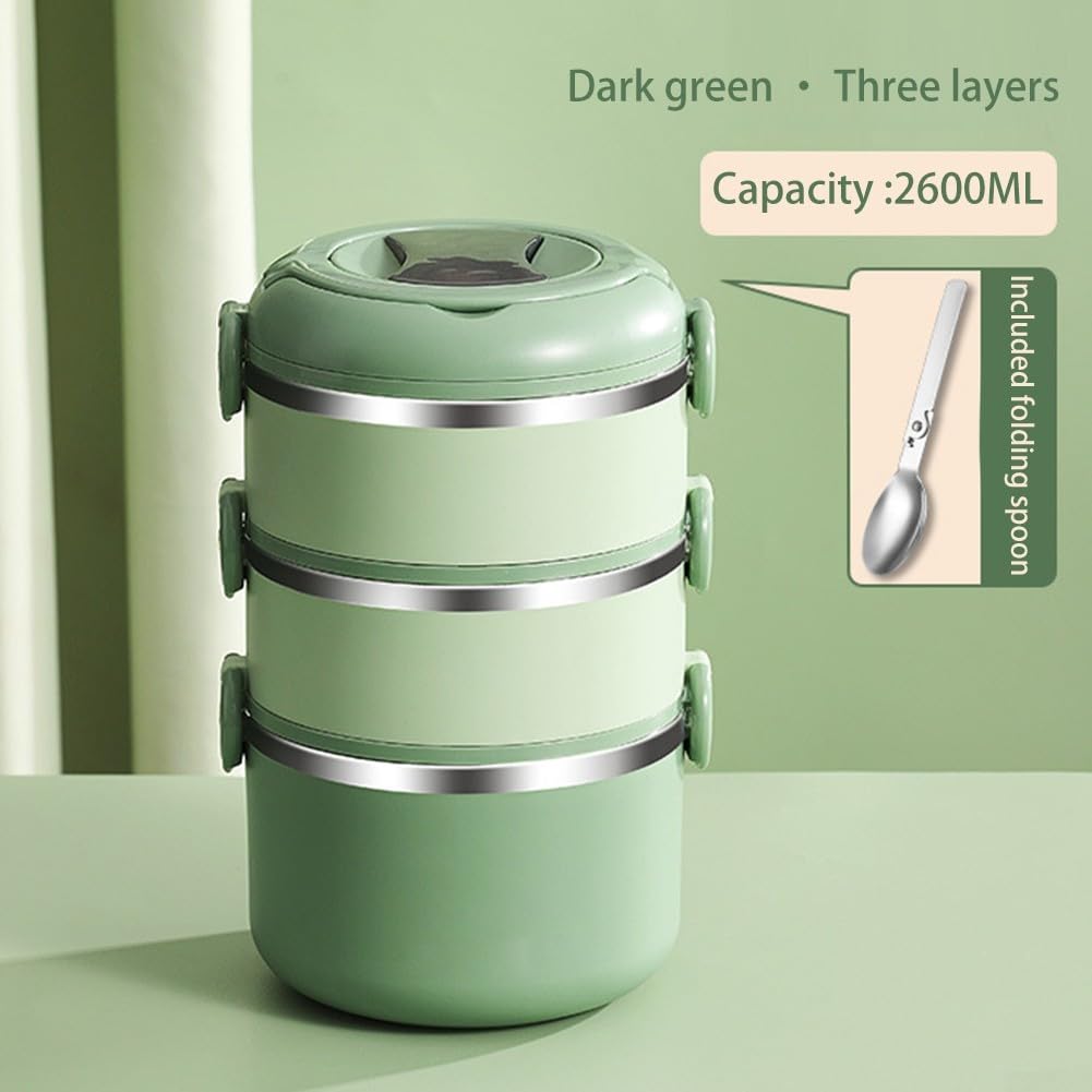 SPORTARC Boîte isotherme multicouche pour le stockage des aliments, matériau en acier inoxydable vert/blanc (L)