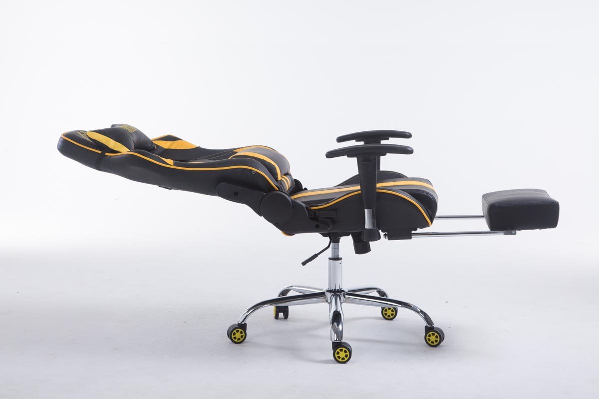 CLP Sedia Gaming Limit XL | Sedia Racing Similpelle I Portata Max 150Kg, Colore:Nero/Giallo, Poggiapiedi:con poggiapiedi