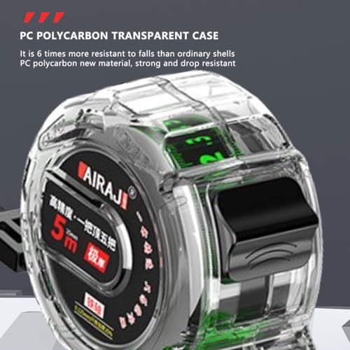 JAMAKALA 5M/16.4ft Fluorescent Steel Tape Measure,Transparent Steel Precision Measuring Tape,Width 25mm Stainless Steel Retractable Easy To Read Self-Lock Double Sided Graduated Tape Measure (A) 4 JAMAKALA 5M/16.4ft Fluorescent Steel Tape Measure,Transparent Steel Precision Measuring Tape,Width 25mm Stainless Steel Retractable Easy To Read Self-Lock Double Sided Graduated Tape Measure (A) - Image 4