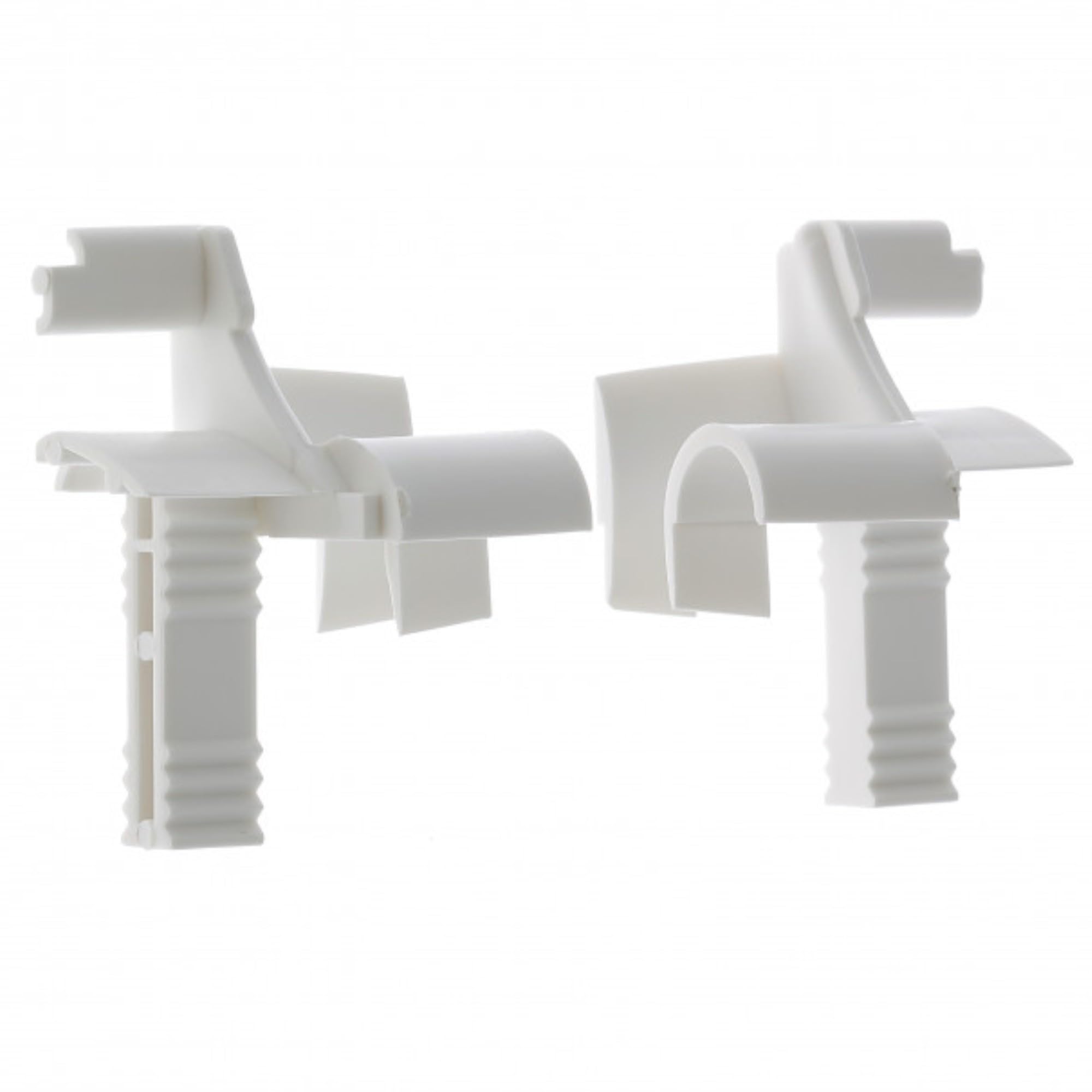 Lot De 2 Embouts De Rail Pour Tringle à Rideaux 24x16 Mm - Polyamide Blanc | Accessoire Finition Stores, Baies Vitrées