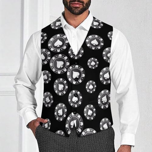 WSOP Suit Vest for Men Waistcoat Dressy V Neck Button Down Sleeveless Business Jacket Coat4