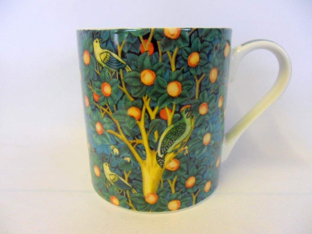 Heron Cross Pottery Multii William Morris Woodpecker Birds Jumbo China Mug.