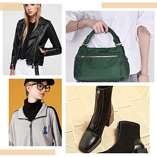 Image of GORGECRAFT 1 Box 20PCS Leather Zipper Pulls Dark Brown Zip Pull Strap Zipper Pullers Cord Mend Pull Tab Tags Repair with Gunmetal Alloy Linking Ring for Boot Jacket Bag Purse Replacement