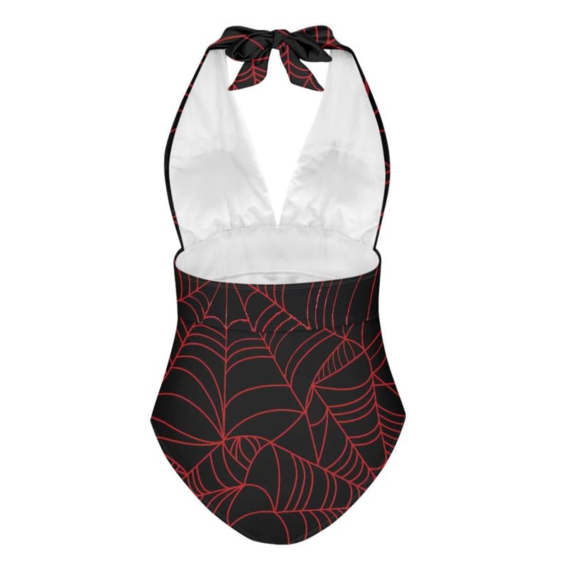 Costume da bagno intero da donna con scollo a V e increspato controllo della pancia, costume da bagno intero per pittura artistica