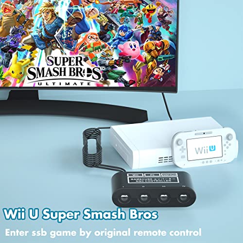 Image of Gamecube Controller Adapter for Nintendo Switch / OLED / Switch 2 Gamecube Adapter, Compatible with PC WII U Switch2, Support 4 Gamecube Controller to Play Supper Smash Bros with 70IN Long Cable