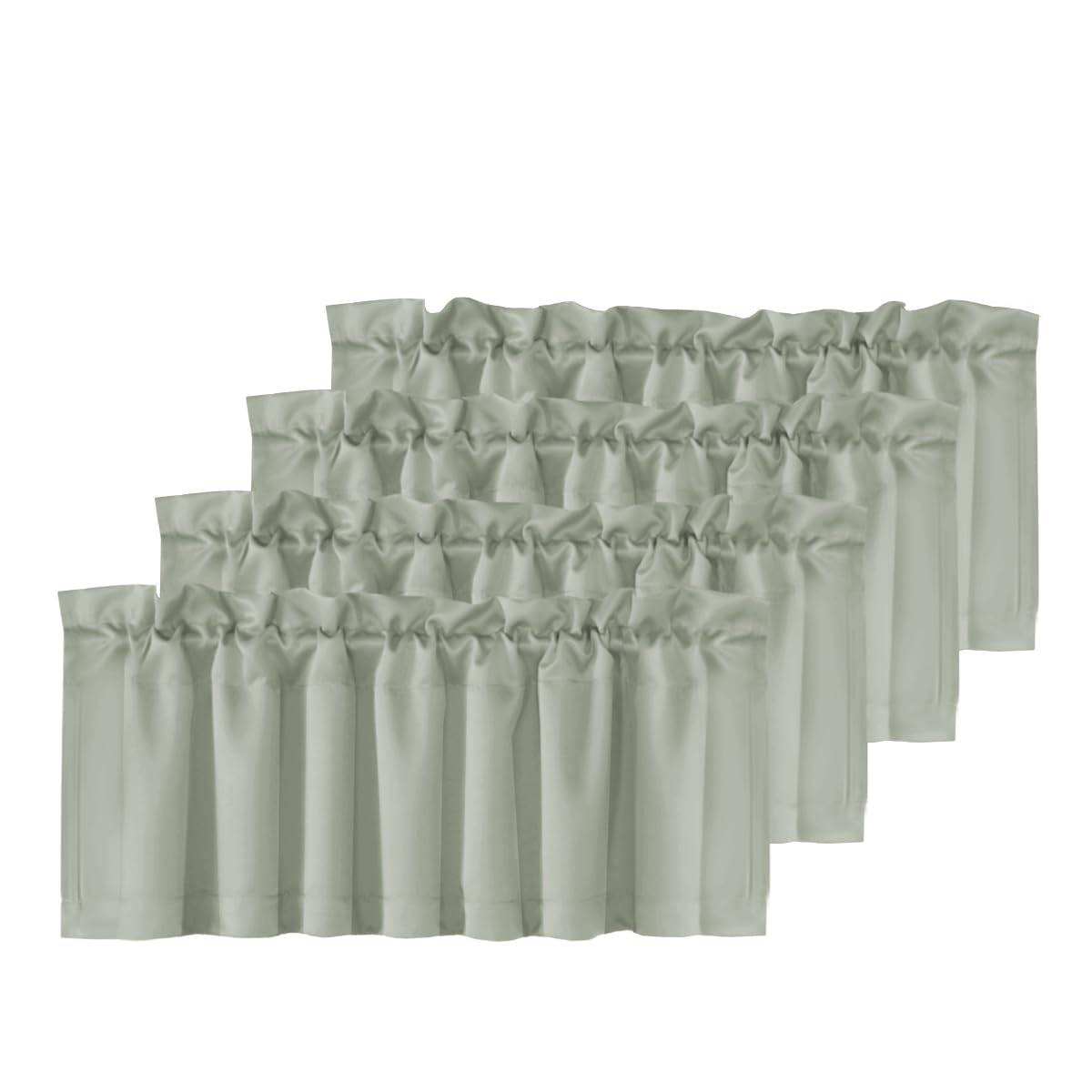 H.VERSAILTEX 4 Panels Blackout Valances for Small Windows Thermal Insulated Short Curtains Privacy Decorative Rod Pocket Shade for Kitchen/Living Room